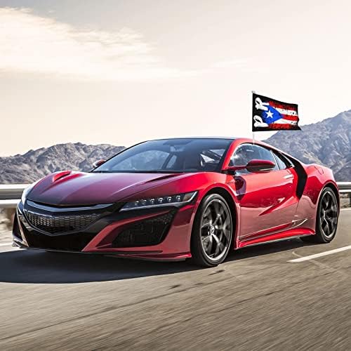 Porto Rico PR Flag da bandeira de carro 12 × 18 polegadas Veículo ao ar livre Decoração de automóvel Banner de clipe