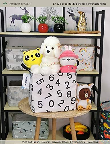 Caixa de armazenamento de tecido quadrado de Onoev, cesta decorativa e cesta de acabamento com alça são usados ​​para o armazenamento