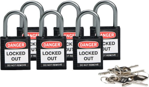 Brady Compact Safety Lock - preto, com chave de maneira diferente - 118934,1 2/5 h x 1 1/5 W x 5/8 D