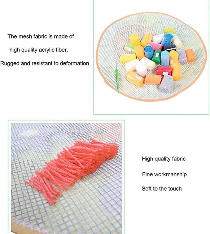 Kits de tapete de gancho de trava de bola de tapete redondo para adultos e kits de crochê de sopa redondos para adultos e diy bastão