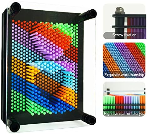 3D Pin Art Sensory Toy Tamanho 5x3.7 polegadas Afilhas Pin Impressão Toy Intelectual Fun Rainbow Toys, Rainbow