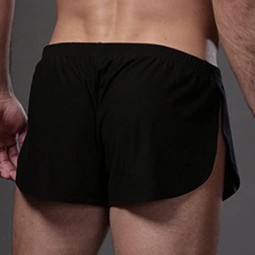 Cueca de boxer para homens elásticos sexy elástico calcinha calcinha de calça de cor sólida com conforto de cor da cintura baixa