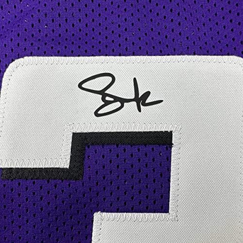 Fac -símile autografou Steve Nash Phoenix Purple Reimpressão a laser Auto Basketball Jersey Size Men's XL