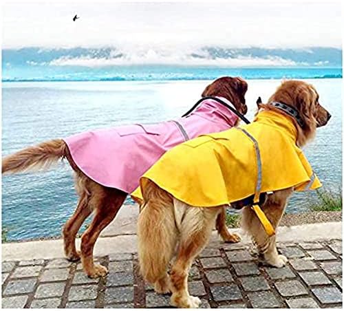 Capa de chuva de cachorro grande ajustável com tira refletiva - Poncho de capa de chuva à prova d'água, para cães grandes