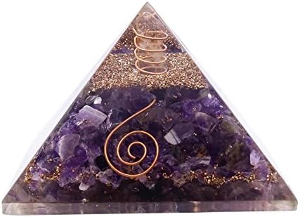 Harmonize Orgone Amethyst Pyramid Energy Generator Reiki Healing Crystal Chakra