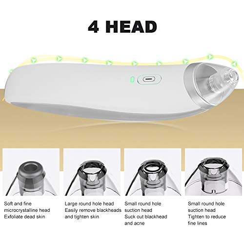 4 em 1 Limpador de poros, 4 modos Modos elétricos USB Facial Blackhead Astraum Cleaner Facial Suction Instrumento de beleza Extrator