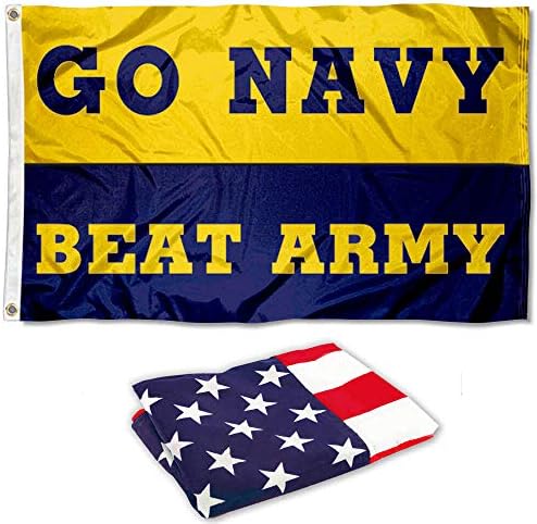 Navy venceu a bandeira da bandeira do exército e o conjunto de bandeira dos EUA 3x5