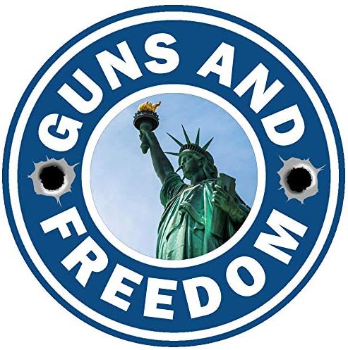 Armas e liberdade 2a Segunda Emenda Direitos de Armas NRA adesivo de 3 polegadas Decalque redondo de laptop
