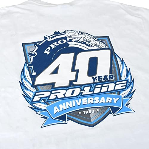 T-shirt branca de 40 anos de corrida de corrida pró-linha-xl, pro985804