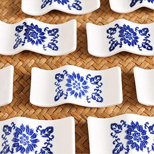 Pauzinhos de cerâmica de cerâmica WoOnsoon Conjunto de 12 anos, suporte de faca de faca de jantar de estilo chinês Stand Stand