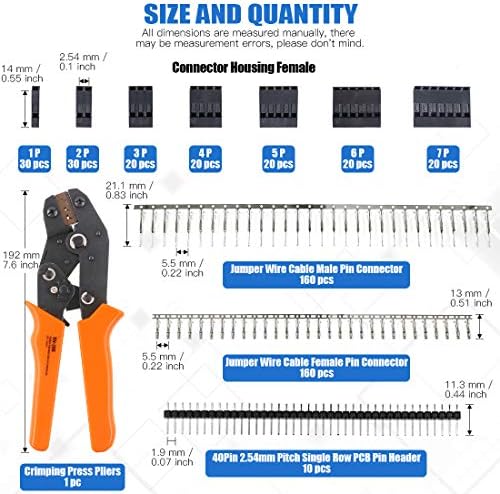 Glarks 486pcs alicates de crimpagem de arame com conjunto de conectores + 701pcs Caixa do conector do plugue, conector