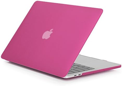 Rygou Compatível com MacBook Pro 15 polegadas Case Hot Pink With Touch Bar 2019 2018 2017 Modelo de : A1707 A1990, 2 em 1 pacote Ultra Slim requintado Concha de plástico com tampa de teclado com tampa de teclado