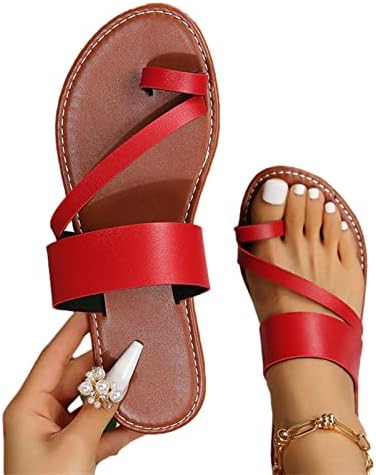 RBCULF Sandálias de chinelos femininos de sandals retro estilo de praia não deslizamento PLATA SANDALS PLUSTEME