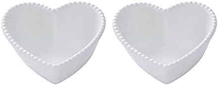 Tigelas de pudim em forma de coração de cerâmica Choold com miçangas de bordas assadas tigelas de sobremesa tigelas de forno
