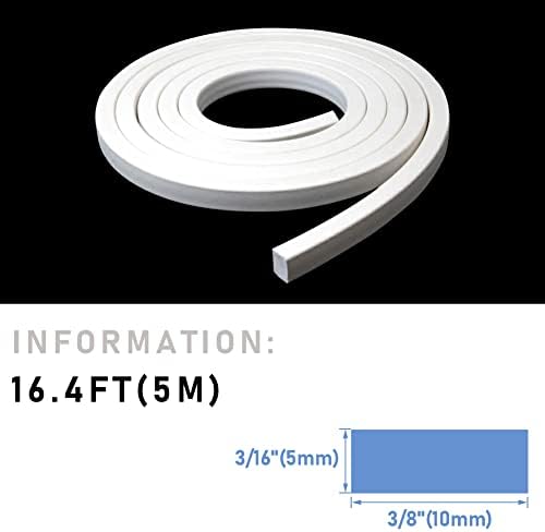Tira de espuma de silicone Ququyi, faixa de vedação de janelas à prova de som, redonda, 8,2 pés.