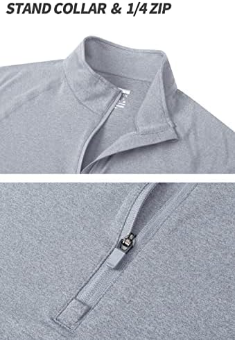 Tacvasen Men 1/4 Zip Pullover Circhas Sun Protection UPF 50+ Tops de manga longa Longa T-shirt de desempenho atlético