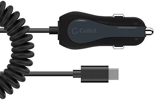 CELLET de alta potência de 3 amp Tipo-C USB Carregador de carro com porta USB extra e cabo Tipo C Compatível para Apple