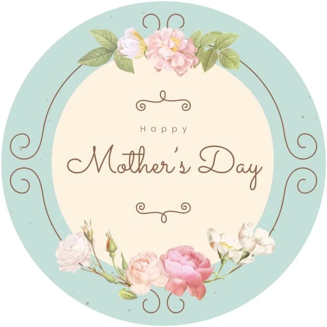 Aofoto 6.5x6,5ft capa de pano de fundo do dia das mães, elegante e rosa flores folhas azuis.