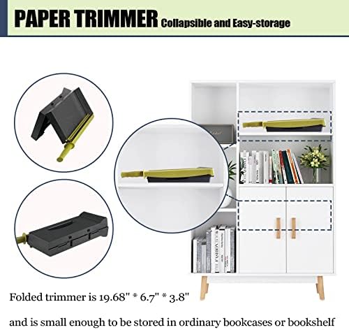 12 Comprimento de corte Guillotine Paper Trimmer, 16 folhas Capacitante Corte de papel para papel Photo Card Stock, Cuttador de fotos em grade dobrável de suporte manual