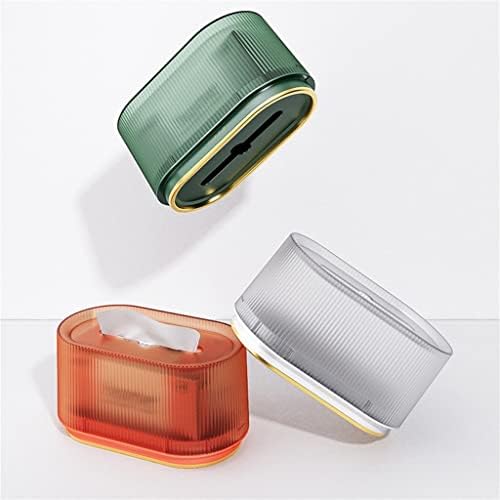 Caixa de tecido doméstico de Ylyajy Orange Caixa de lenços de papel de mesa transparente da área de papel bombeamento de papel