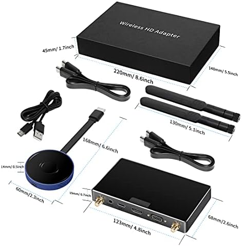 Transmissor e receptor HDMI sem fio, Ultra HD Extender Converter Adaptador Streaming Audio de laptop, PC, telefone para projetor