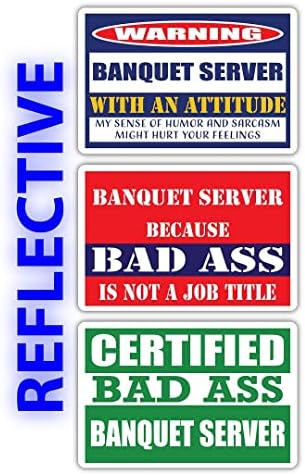 Servidor de banquetes de Bad Ass Certified com A Attitude Stickers | Idéia de presente de carreira de ocupação engraçada | Decalques