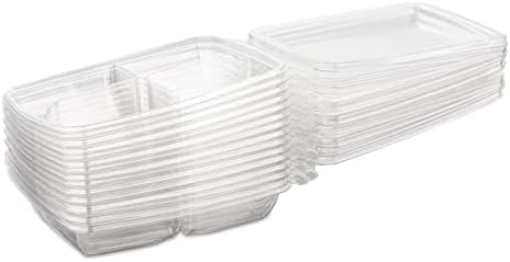 MT Produtos Plástico 4 Compartimento Snack Recipientes 6 x 7 - Recipiente de preparação para refeições - caixa de bento Dividível Divisível para frutas e legumes - Feito nos EUA