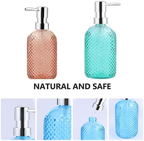 Distribuidor de shampoo de vidro transparente de viagem de viagem de doitool com bomba com bomba de gente de vidro de jarra de jarra