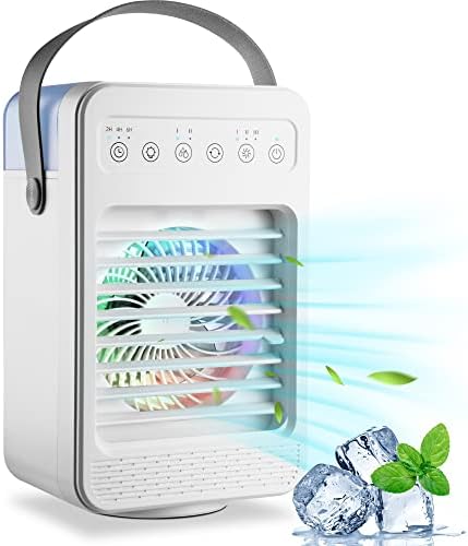 Ventilador de ar condicionado portátil, pequenos ar condicionados de ar condicionado de resfriamento de spray-4 velocidades