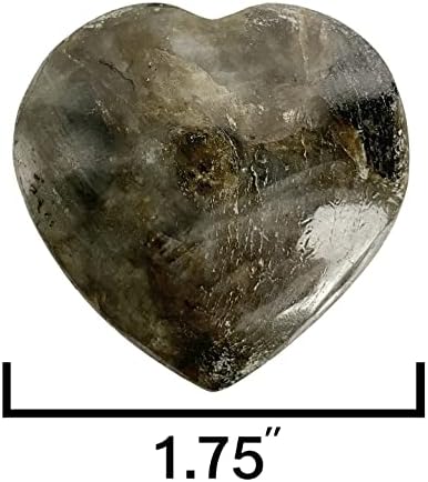 Coração de pedra preciosa 1,75 polegada com bolsa preta