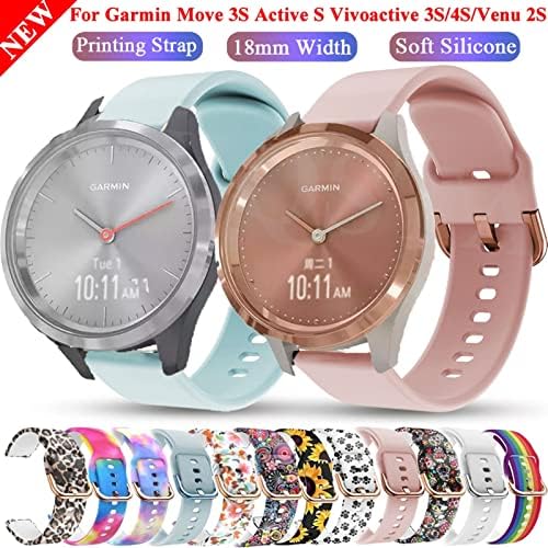 Banda de silicone de 18mm eksil pulseira de faixa de relógio de ajuste rápido para Garmin Vivoactive 4s/move 3s/ativo s/venu 2s smart watchbands