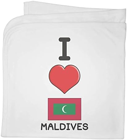 Azeeda 'I Love Maldivs' Cotton Baby Blain / Shawl