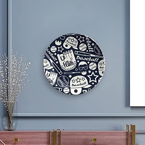Baseball Bone China Placas decorativas Placas de cerâmica Artesanato com exibição Stand for Home Office Wall Decoration