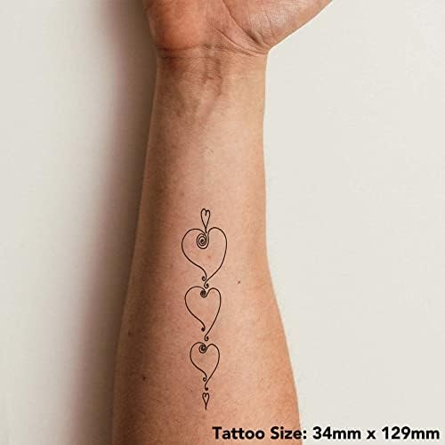 Azeeda 4 x 'Dangling Hearts' Tattoos