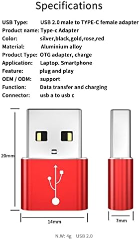 Adaptador de ondas de caixa compatível com Marshall Monitor II ANC-USB-A para C PORTCHANGER, USB TIPO-C OTG USB-A Converter