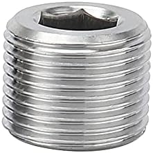 Avanty Aço inoxidável 304 Punto de encaixe de tubo forjado Plugue hexáticos de cabeça de cabeça de 3/8 NPT macho