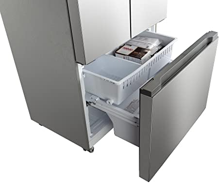 Hamilton Beach HBF1662 French Door Frete Size Counter Refrigerador de profundidade com gaveta do freezer, 16,6 cu ft, inoxidável
