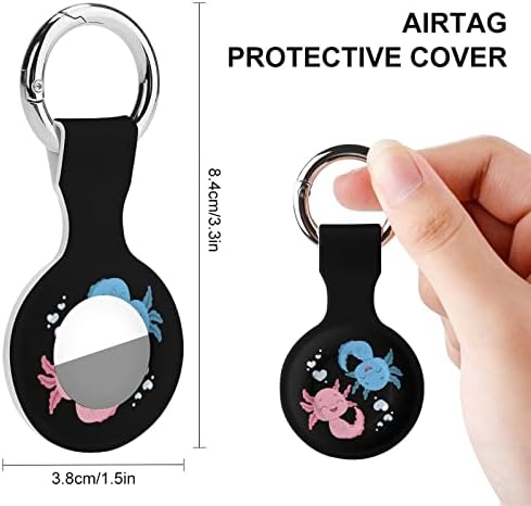 Yin Yang Water Fire Axolotl Protetive Case Compatível para Airtag com o portador de silicone do Localizador Anti-Perdido do Anel