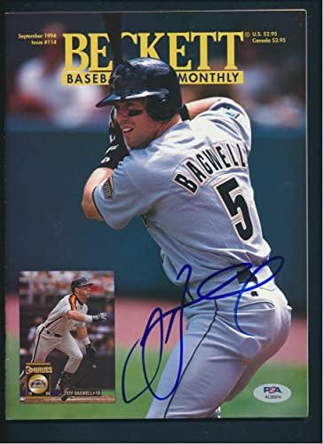 Jeff Bagwell assinou a revista Autograph PSA/DNA AL88974 - Revistas MLB autografadas