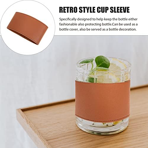 Zerodeko Leather Reutilable Coffee & Tea Grip Insulator de manga Mão Protetor de bebida Manutenção para xícaras de papel