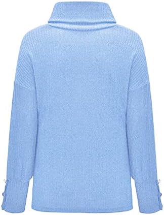 Pullover de suéter feminino 2022 Winter Loose Fit S-5xl Turtleneck Sweetshirts Fashion Casual Elegante