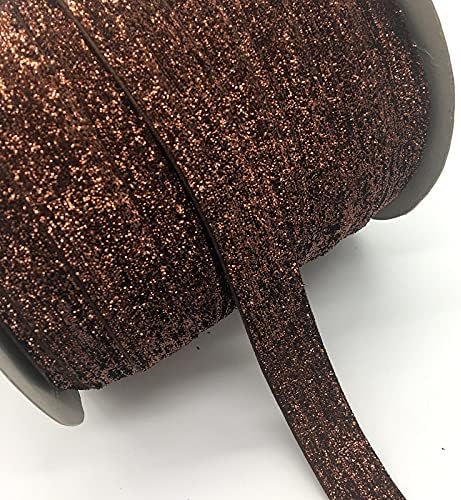 Mxvan 3 metros 1 Glitter Glitter Brown Velvet Ribbon Clipes de fita de cabeça Decoração de casamento de arco