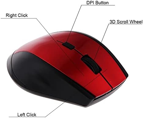 2,4 GHz Console de jogos de mouse sem fio para mouse de jogos para computadores com receptor USB
