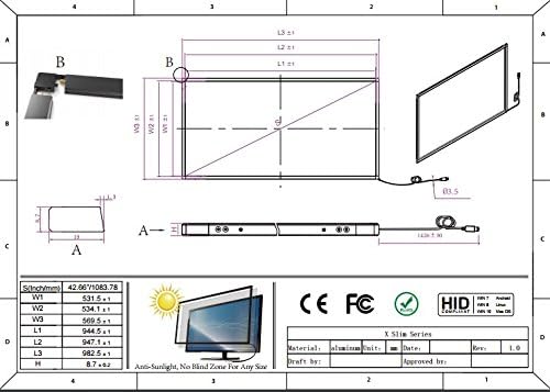 43 polegadas 10 Point Painel de tela de toque de toque infravermelho USB 10Point, estrutura de tela de toque, monitor de tela de toque, mesa de chá, TV, LCD