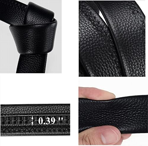 Bleiou 2 embalagem cinto de couro genuíno 35 ''-43'''''Seplacemed Leather Belt sem orifícios apenas 1 3/8 Largura