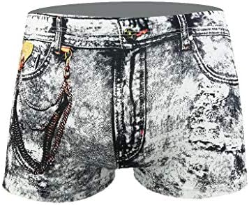 Mens boxers roupas íntimas masculinas de bolso masculino boxer jeans sexy calças de moda de moda shorts masculinos masculinos