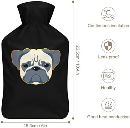 Pugs Hot Water Bottle Borracha Borracha Aqueixo bolsa quente com tampa para cólicas do período de alívio da dor