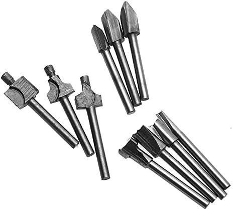 Verwoods shazhi56 10pcs ferramentas de madeira hss hss titanium roteador moinho bits bit de roteador de cortadores de