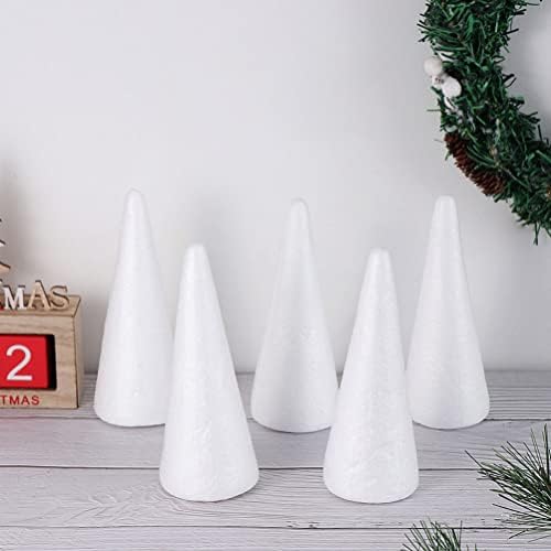 Artesanato de cone de espuma de árvore de Natal: 8pcs 25cm Cone branco poliestireno Xmas árvore de espuma floral lençóis bolas