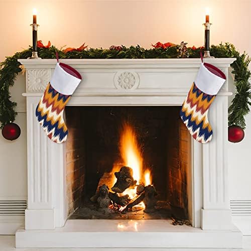 Padrão colorido de cazaque meias de natal de Natal Pouch House House Family Natal Decor